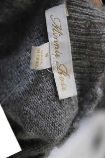 Minnie Rose Unisex Cardigan 100% Cashmere Gray V-Neck Button Long Sleeve Size S
