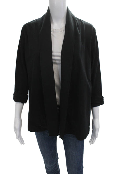 Theory Womens Black Cotton 3/4 Sleeve Classic Jacket Size L