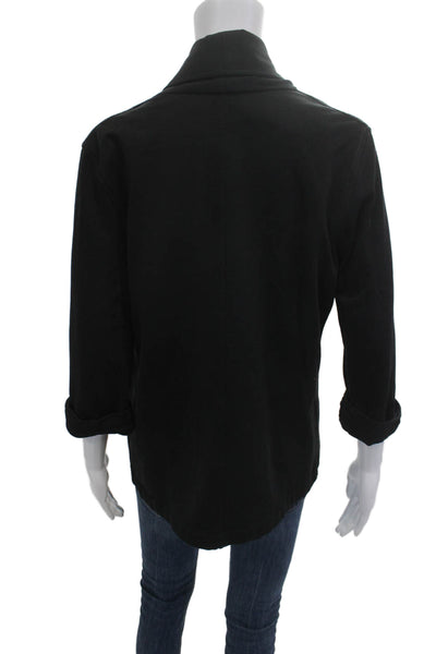 Theory Womens Black Cotton 3/4 Sleeve Classic Jacket Size L