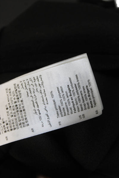 Sandro Women Black Shift Dress 3/4 Sleeve Round Neck Polyester Button Size M