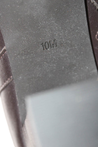 Michael Michael Kors Women's Block Heel Leather Ankle Boots Brown Size 10