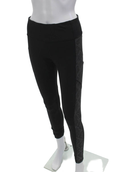 Lululemon Women Ankle Jeggings Black Polka Dot Zip Size 8