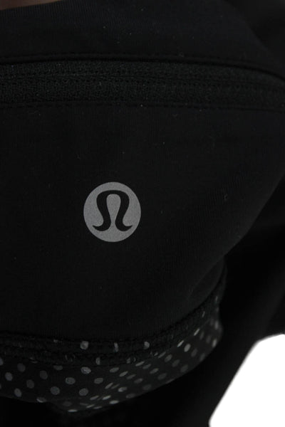 Lululemon Women Ankle Jeggings Black Polka Dot Zip Size 8