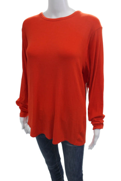Lululemon Womens Plus Orange Crew Neck Basic T-Shirt Long Sleeve Size 20