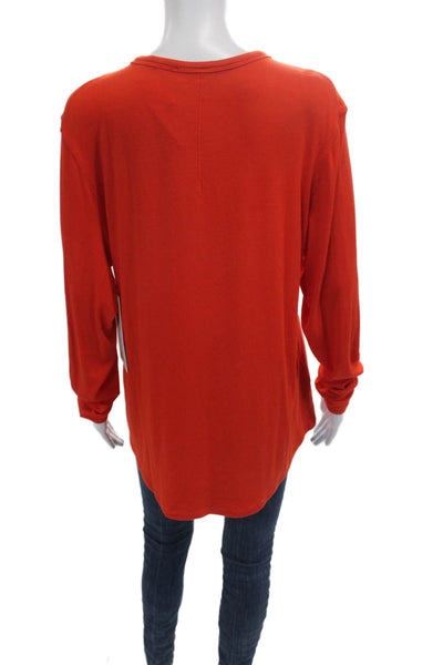Lululemon Womens Plus Orange Crew Neck Basic T-Shirt Long Sleeve Size 20