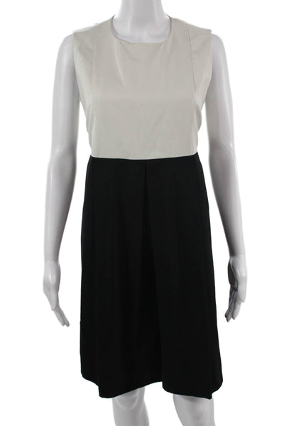 S Max Mara Womens Shift Dress Beige Silk Blend Sleeveless Knee Length Size M