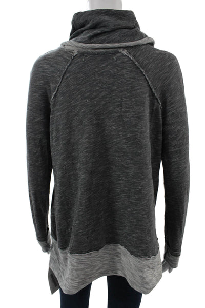 FP Beach Mens Long Sleeve Crew Neck Cotton Top Dark Gray Size One Size