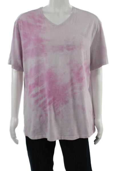 Lululemon Mens Pink V-Neck T-Shirt Short Sleeve 90s Size 2XL
