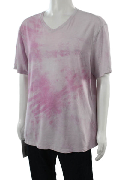 Lululemon Mens Pink V-Neck T-Shirt Short Sleeve 90s Size 2XL