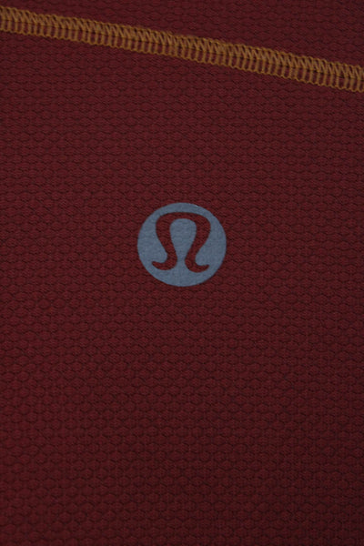 Lululemon Mens Red Long Sleeve Crew Neck T Shirt Polyester PreOwned Size 2XL