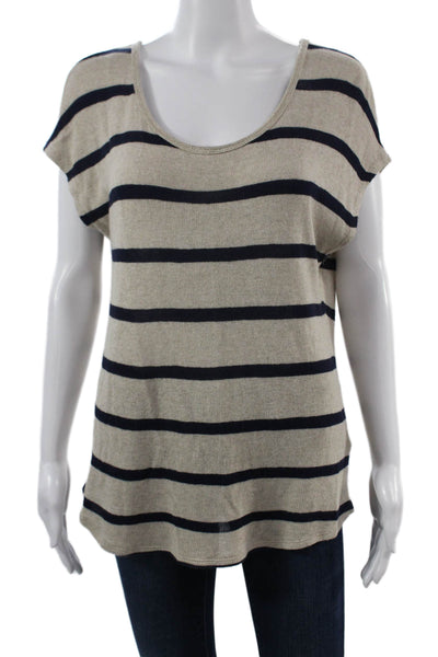 Soft Joie Women Basic Beige Rayon T-Shirt Short Sleeve Round Neck Size PP