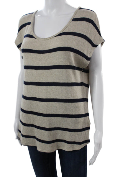 Soft Joie Women Basic Beige Rayon T-Shirt Short Sleeve Round Neck Size PP