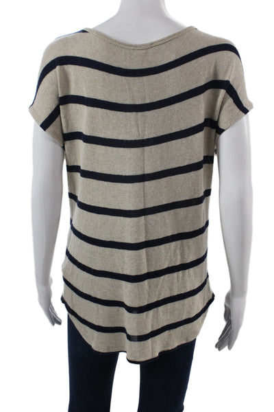 Soft Joie Women Basic Beige Rayon T-Shirt Short Sleeve Round Neck Size PP