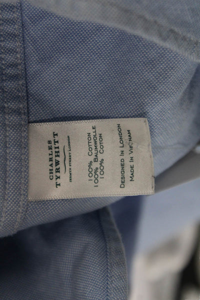 Charles Tyrwhitt Men Dress Shirt Button-Down Light Blue Long Sleeve Size M