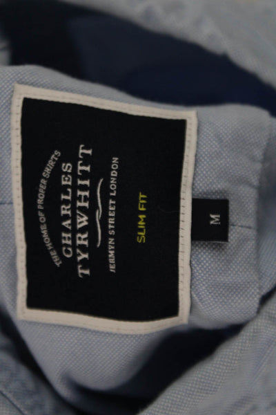 Charles Tyrwhitt Men Dress Shirt Button-Down Light Blue Long Sleeve Size M