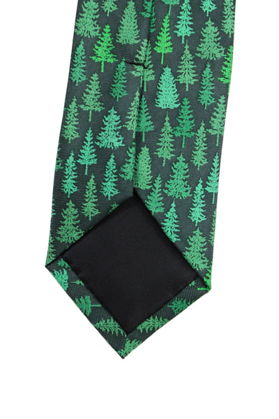 J Crew Mens Silk Pine Tree Print Narrow Necktie Green