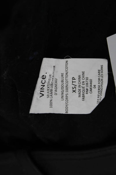Vince Womens Biker Motorcycle Jacket Black Wool Yak Blend Button Size XS