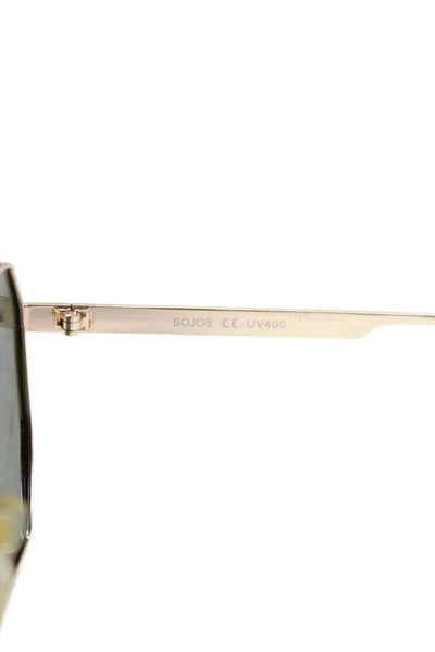 Sojos Womens Metal Frame Octagon Sunglasses Gold SJ1161