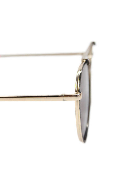 Quay Womens Metal Frame Brown Lens Aviator Sunglasses Gold