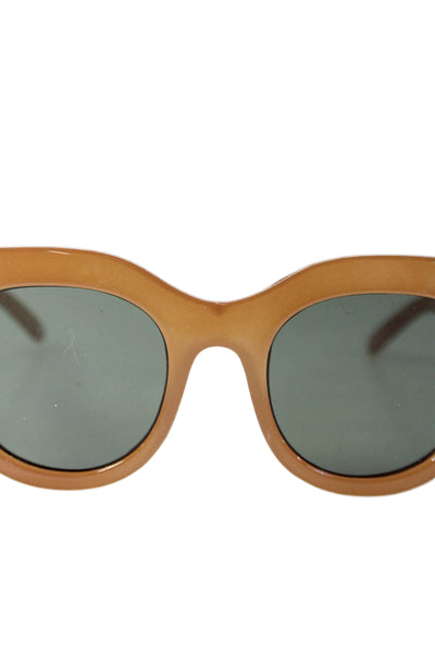 Le Specs Womens Air Heart Oval Lens Sunglasses Brown