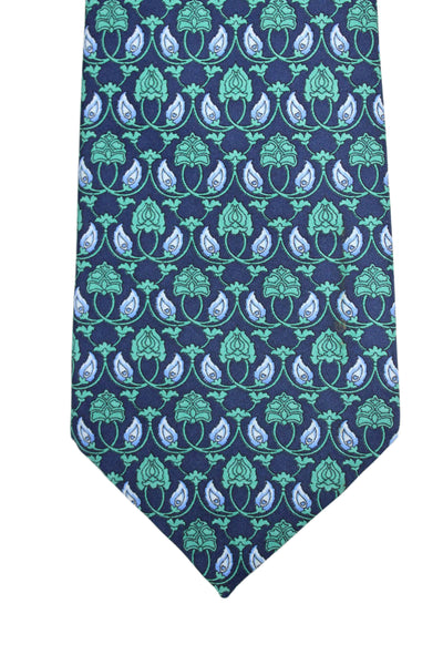 Pink Men's Classic Silk Navy Blue Floral Neck Tie One Size