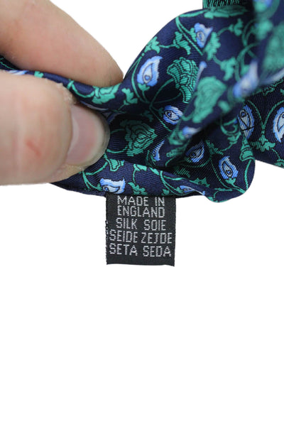 Pink Men's Classic Silk Navy Blue Floral Neck Tie One Size