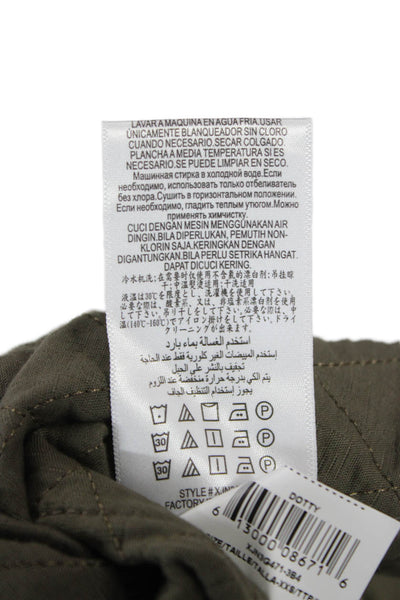 BCBG Max Azria Womens Petite Mini Cargo Skirt Green Cotton Geometric Size 2XS