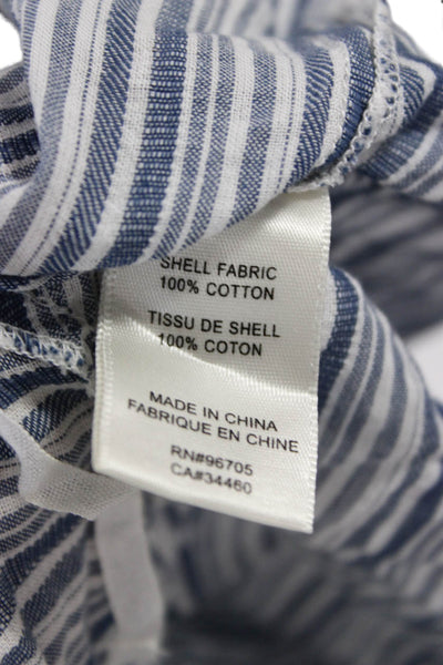 Rebecca Taylor Womens Flare Wrap Skirt Blue Striped Cotton Size 0
