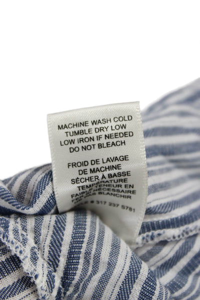Rebecca Taylor Womens Flare Wrap Skirt Blue Striped Cotton Size 0