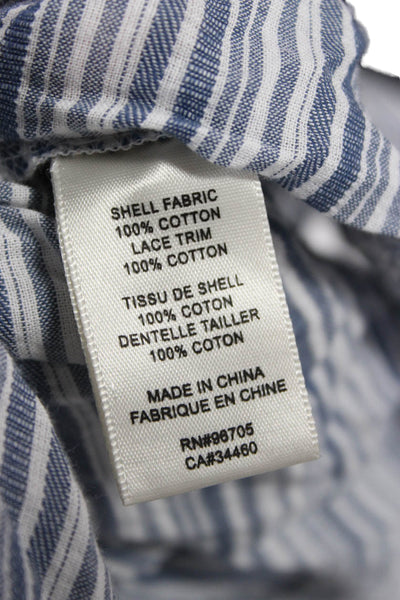 Rebecca Taylor Womens Blue Striped Shirt Dress Size 0 Petite