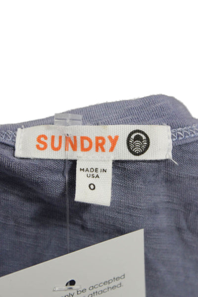 Sundry Women Striped Gray Tank Dress Cotton Spandex Knee Length Size 0