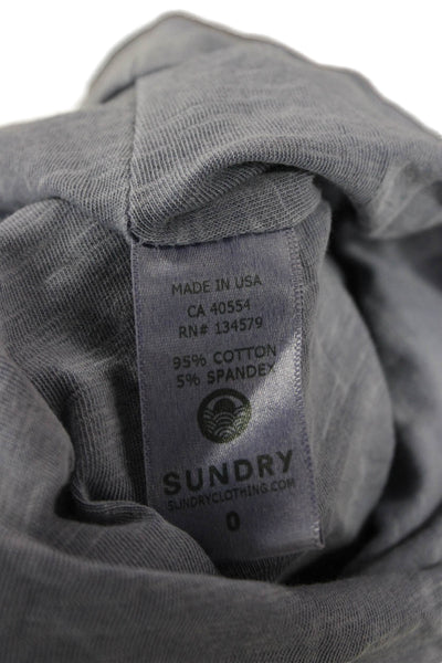Sundry Women Striped Gray Tank Dress Cotton Spandex Knee Length Size 0