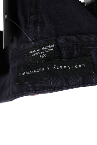 Sanctuary Unisex Dark Blue Chino Shorts 98% Cotton 2% Spandex Size 25