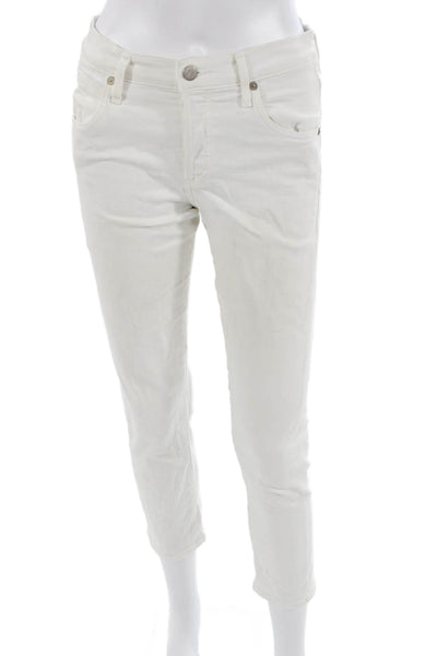 Citizens of Humanity Womens Ankle Cropped White Jeans Low Rise Cotton Size 25