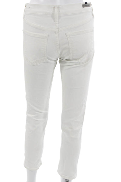 Citizens of Humanity Womens Ankle Cropped White Jeans Low Rise Cotton Size 25