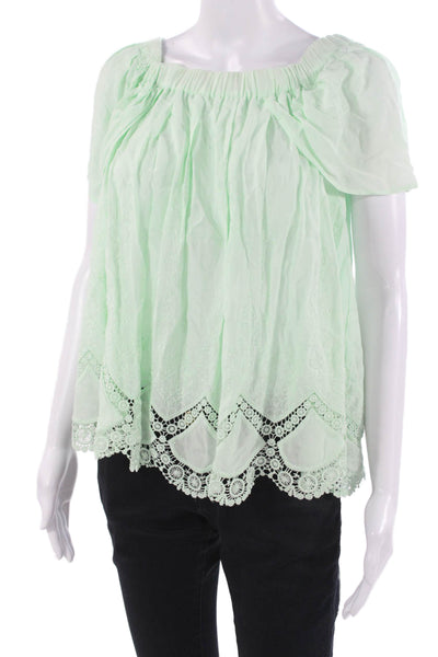 Gianni Bini Women Tunic Sleeveless Green Rayon Round Neck Boho Size XS