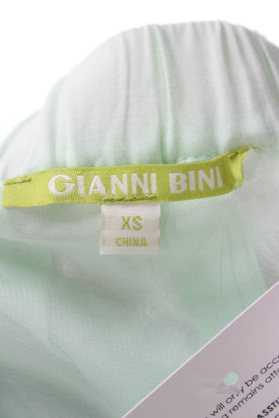 Gianni Bini Women Tunic Sleeveless Green Rayon Round Neck Boho Size XS