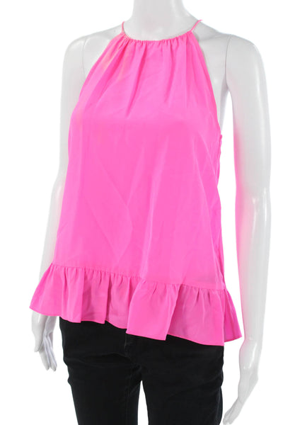 Lilly Pulitzer Womens Pink Silk High Neck Sleeveless Tank Size XS