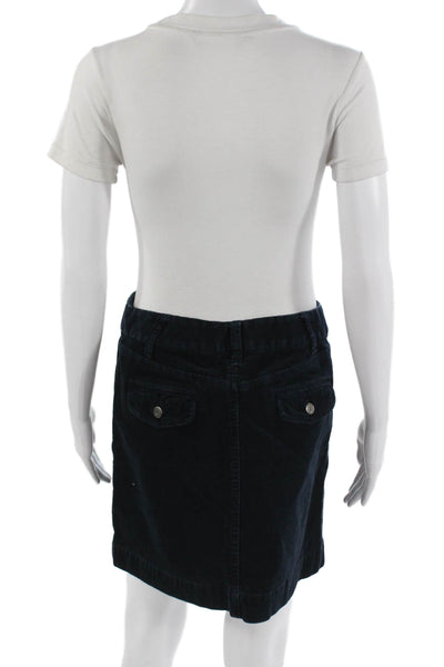 J Crew Women Dark Blue Mini Straight Pencil Skirt Size 6