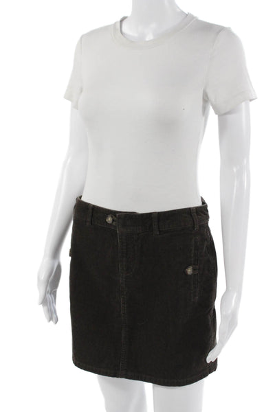 Banana Republic Womens Mini Straight Pencil Skirt Brown 100% Cotton Size 4
