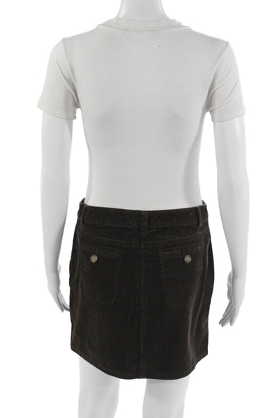 Banana Republic Womens Mini Straight Pencil Skirt Brown 100% Cotton Size 4