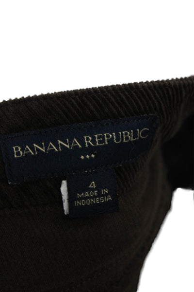 Banana Republic Womens Mini Straight Pencil Skirt Brown 100% Cotton Size 4