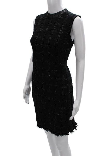 Akris Punto Women Sheath Dress Black Check Sleeveless Knee Length Size 8