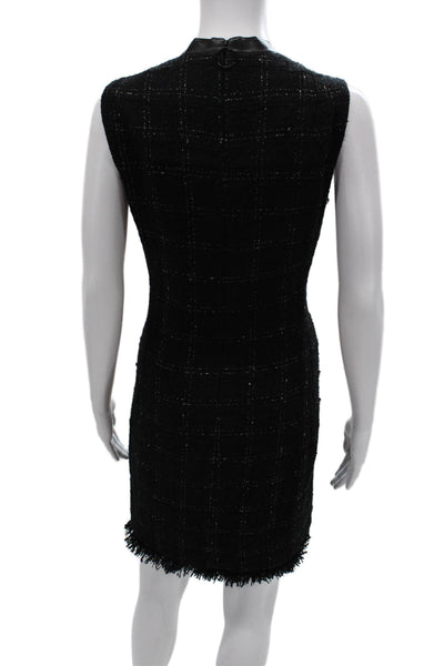 Akris Punto Women Sheath Dress Black Check Sleeveless Knee Length Size 8