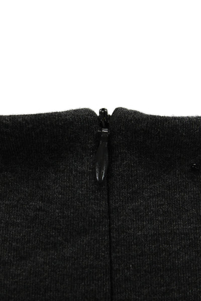 S Max Mara Womens Shift Dress Dark Gray High Neck Zip Knee Length Size M