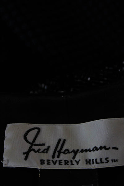 Fred Hayman Womens V-Neck Black Tank Top Viscose Cupro Size M