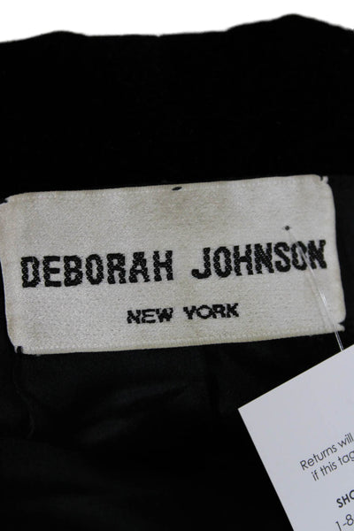 Deborah Johnson Womens One Button Long Sleeve Lined Blazer Black Size 32