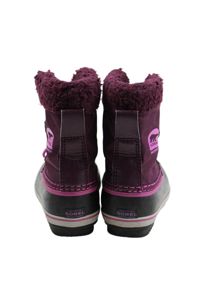 Sorel Girls Waterproof Lace Up Winter Snow Boots Purple Size 11