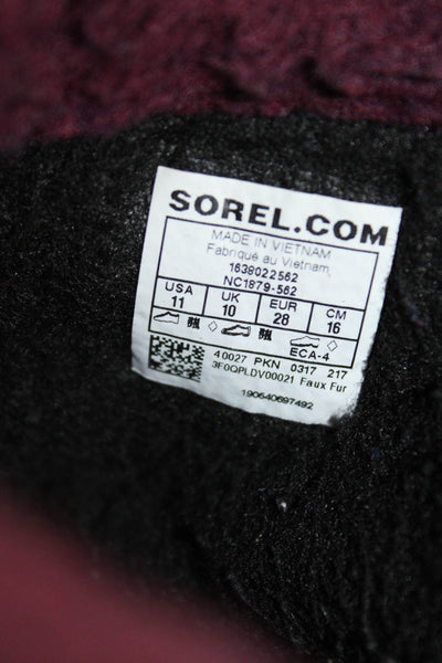 Sorel Girls Waterproof Lace Up Winter Snow Boots Purple Size 11
