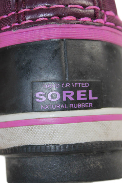 Sorel Girls Waterproof Lace Up Winter Snow Boots Purple Size 11